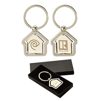 What unique feature does the house spin keyring offer?
