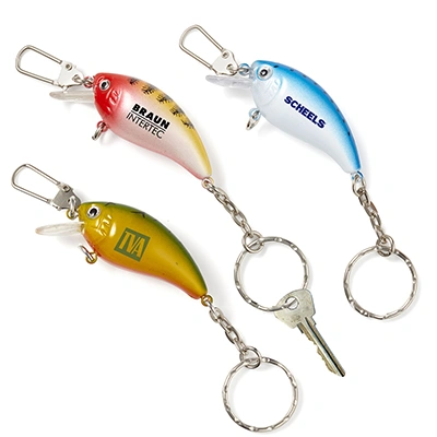 What is the minimum order quantity for the fishing lure keychains?