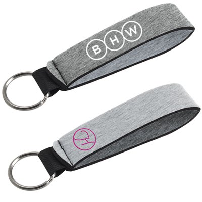 Heathered Jersey Knit-Neoprene Wrist Strap Keychain Questions & Answers