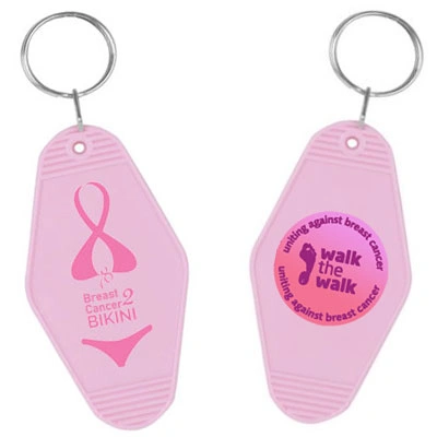 How tall is the pink hotel key tag?