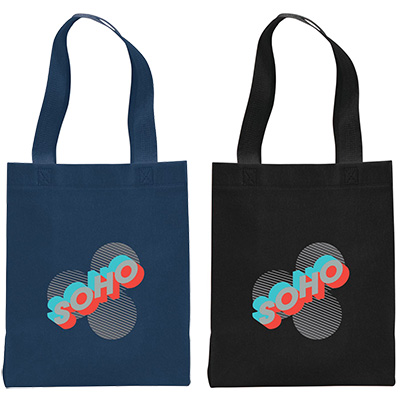 What are some features of these custom non-woven totes?