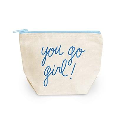 9.75 x 7.5 x 3 Canvas Cosmetic Bag PrintGlobe