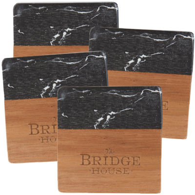 Black Marble and Wood Coaster Sets Questions & Answers