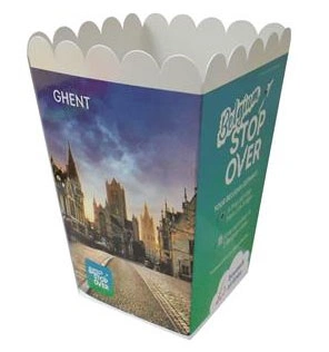 What is the minimum order quantity for the mini scoop popcorn boxes?