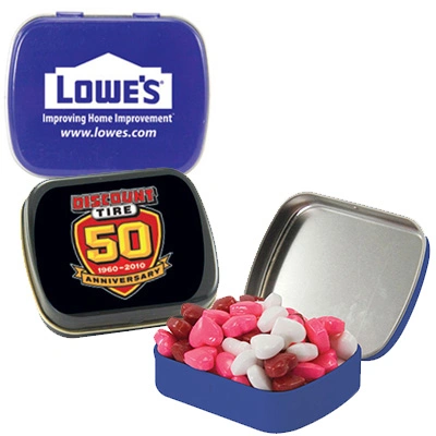 What is the imprint area for the candy tin?
