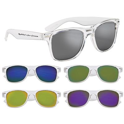 Clear frame mirrored sunglasses best sale