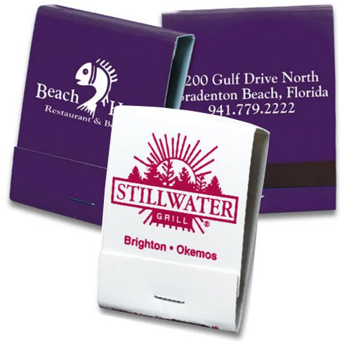 Can I get match books in one color and another with a 4-letter logo? How to sample?