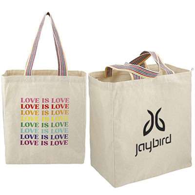 Rainbow Handle Recycled Cotton Totes Questions & Answers